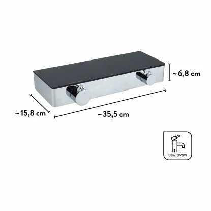 Baliv Thermostat-Duscharmatur DU-2071 Schwarzglas-Chrom 6 Baliv Thermostat-Duscharmatur DU-2071 Schwarzglas-Chrom – Bild 4