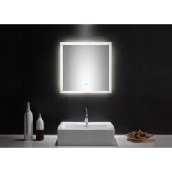 LED-Lichtspiegel 60x60 Cm Neutralweiß Mit Touch Bedienung 9 LED-Lichtspiegel 60x60 Cm Neutralweiß Mit Touch Bedienung -Badezimmer Zu Hause 0 cm mit touch bedienung 2 2