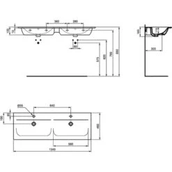 Ideal Standard Doppelwaschtisch Connect Air 134x46 Cm 2 Hahnlöcher M.Überl. Weiß 11 Ideal Standard Doppelwaschtisch Connect Air 134x46 Cm 2 Hahnlöcher M.Überl. Weiß -Badezimmer Zu Hause 188541 3049 5