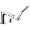 Hansgrohe 3-Loch Einhebel-Wannenrandmischer Metris Chrom -Badezimmer Zu Hause 31190000 hpa00528 tif 154