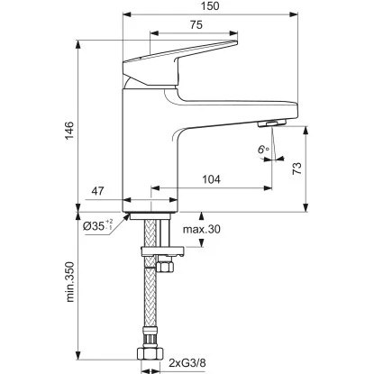 Ideal Standard Waschtischarmatur Ceraplan H75 Ohne Ablaufgarnitur Schwarz Matt 6 Ideal Standard Waschtischarmatur Ceraplan H75 Ohne Ablaufgarnitur Schwarz Matt – Bild 4
