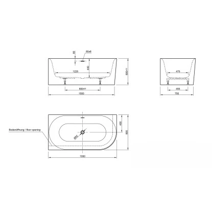 Ottofond Badewanne Mince Corner XS Rechts 155 Cm X 80 Cm Weiß 7 Ottofond Badewanne Mince Corner XS Rechts 155 Cm X 80 Cm Weiß – Bild 5
