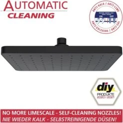 Wenko Kopfbrause ABS Kunststoff 17 X 25 Cm Schwarz -Badezimmer Zu Hause 4008838355442 1068 AI 04