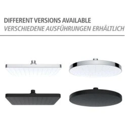 Wenko Kopfbrause ABS Kunststoff 17 X 25 Cm Schwarz -Badezimmer Zu Hause 4008838355442 1068 AI 05