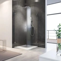 Schulte Drehtür Davita Inkl. Seitenwand Mit Stabgriff Echtglas Chrom