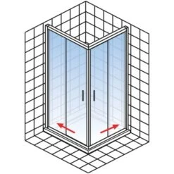 Schulte Eckeinstieg II Ohne Unteres Profil Kristall Trend Alu-Natur 200 X 90 Cm -Badezimmer Zu Hause 4060991047473 2053 AI 03
