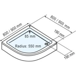 Schulte ExpressPlus Duschwanne Rund Flach Sanitäracryl Inkl. Schürze 80x80cm -Badezimmer Zu Hause 4060991056543 2053 3