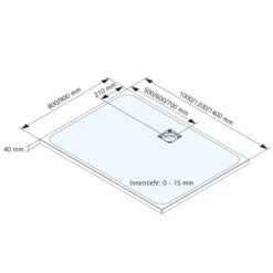 Schulte Duschwanne Mineralguss Mit Steinstruktur 800 X 1000 Mm Anthrazit -Badezimmer Zu Hause 4060991063312 2053 2 5