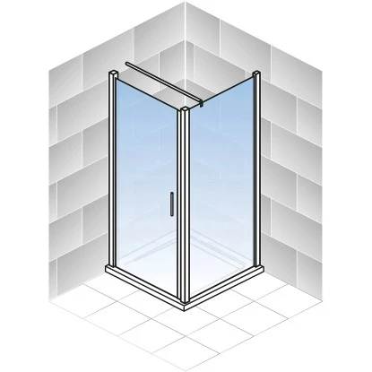 Schulte Drehtür Toura L + Seitenwand Pendelbar Schwarz 200 X 80 X 80cm Klar Hell 7 Schulte Drehtür Toura L + Seitenwand Pendelbar Schwarz 200 X 80 X 80cm Klar Hell – Bild 5