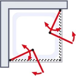 Schulte ExpressPlus Drehfalttür Eckeinstieg Garant 2.0 Alu-Natur 200 Cm X 80 Cm -Badezimmer Zu Hause 4060991076060 2053 AI 01