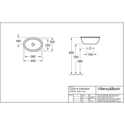 Villeroy & Boch Loop & Friends Einbauwaschbecken 45 Cm Alpinweiß Mit ÜL CPlus 4 Villeroy & Boch Loop & Friends Einbauwaschbecken 45 Cm Alpinweiß Mit ÜL CPlus – Bild 2