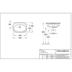 Villeroy & Boch Einbauwaschbecken O.Novo 56 Cm Weiß Mit Hahnloch Mit Überlauf 7 Villeroy & Boch Einbauwaschbecken O.Novo 56 Cm Weiß Mit Hahnloch Mit Überlauf -Badezimmer Zu Hause 501911 4123 vbtz 416156 5 1