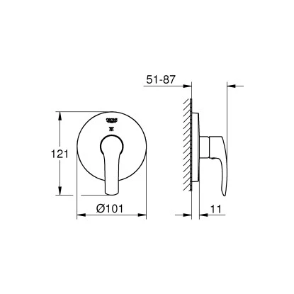 Grohe 3-Wege Umstellung Eurosmart Chrom 4 Grohe 3-Wege Umstellung Eurosmart Chrom – Bild 2