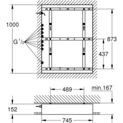 Grohe Rohbau-Set Rainshower F-Series 40" Chrom -Badezimmer Zu Hause 5185335 4520 2072619 1