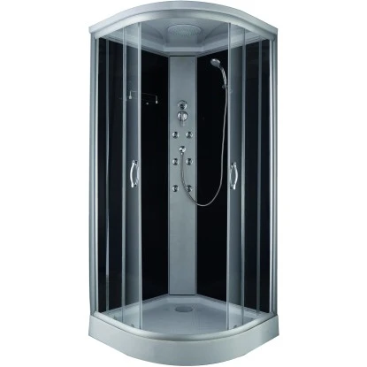 Komplettdusche Mit Schiebetür Schwarz 215 Cm X 90 Cm X 90 Cm 3 Komplettdusche Mit Schiebetür Schwarz 215 Cm X 90 Cm X 90 Cm