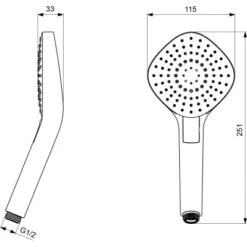 Ideal Standard 3-Funktionshandbrause Idealrain Evo Diamond 115 Cm Chrom -Badezimmer Zu Hause 606153 3049 5