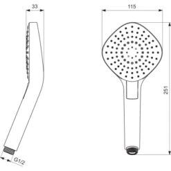 Ideal Standard 3-Funktionshandbrause Idealrain Evo Diamond 115 Cm Chrom -Badezimmer Zu Hause 606153 4650 3