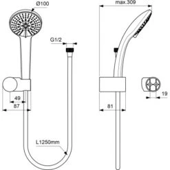 Ideal Standard Armaturenpaket Ceraflex Inkl. Handbrause-Set Chrom -Badezimmer Zu Hause 611271 3049 12