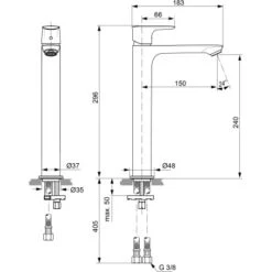 Ideal Standard Waschtischarmatur Connect Air Verl.Sockel O.Ablaufg. Brushed Gold -Badezimmer Zu Hause 612359 3049 4