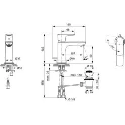 Ideal Standard Waschtischarmatur Connect Air Slim BlueStart Chrom 9 Ideal Standard Waschtischarmatur Connect Air Slim BlueStart Chrom -Badezimmer Zu Hause 612407 3049 4