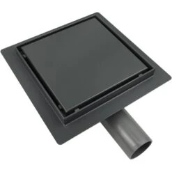 VerosanPro Duschrinne-Bodenablauf Nakia Quadratisch Matt Dunkelgrau 15 X 15 Cm