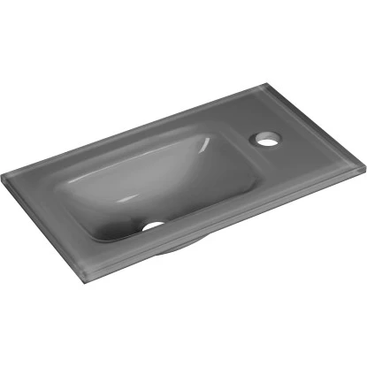 Fackelmann Glas-Waschbecken Für Gäste-WC 45 Cm Grau 3 Fackelmann Glas-Waschbecken Für Gäste-WC 45 Cm Grau