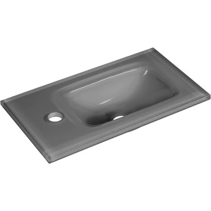 Fackelmann Glas-Waschbecken Für Gäste-WC 45 Cm Grau 5 Fackelmann Glas-Waschbecken Für Gäste-WC 45 Cm Grau – Bild 3