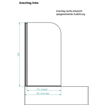 Echtglas Wannenaufsatz 1-teilig Mod. A 1.400 Mm X 800 Mm Glas 5 Mm 4 Echtglas Wannenaufsatz 1-teilig Mod. A 1.400 Mm X 800 Mm Glas 5 Mm – Bild 2