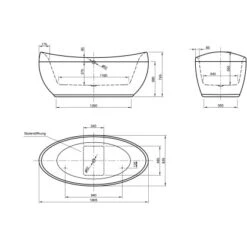 Freistehende Badewanne Ventura 180,5 Cm X 83,5 Cm Weiß 7 Freistehende Badewanne Ventura 180,5 Cm X 83,5 Cm Weiß -Badezimmer Zu Hause 675600 3209 3