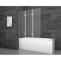 Aurlane Badewannenfaltwand Silver Elegance 120 Cm X 140 Cm Chrom 3-flügelig