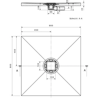 Bodenebenes Befliesbares Duschelement Indigno P Mit Punktablauf 90 Cm X 90 Cm 4 Bodenebenes Befliesbares Duschelement Indigno P Mit Punktablauf 90 Cm X 90 Cm – Bild 2