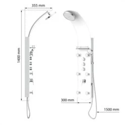 Eisl Duschpaneel Karibik 3 In 1 Mit Regendusche Sechs Massagedüsen Weiß -Badezimmer Zu Hause 7663628 2759 3