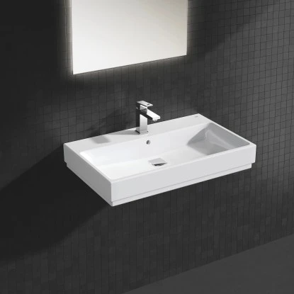 Grohe Waschtisch Cube Keramik 80 Cm Alpinweiß Mit Hahnloch Und Überl. PureGuard 4 Grohe Waschtisch Cube Keramik 80 Cm Alpinweiß Mit Hahnloch Und Überl. PureGuard – Bild 2