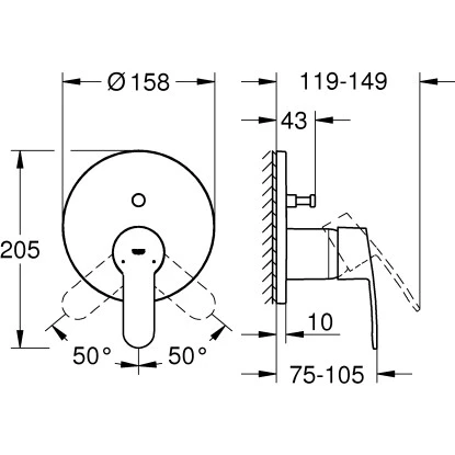 Grohe Einhand-Wannenbatterie Eurostyle Cosmopolitan Chrom 4 Grohe Einhand-Wannenbatterie Eurostyle Cosmopolitan Chrom – Bild 2