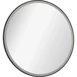 Fackelmann Rahmenspiegel Mit Licht Rund Ø 80 Cm Schwarz