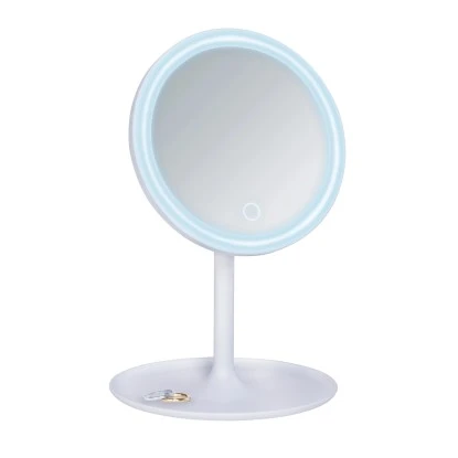 Wenko LED Kosmetik-Standspiegel Turro 16.5 X 16.5 Cm ø 18 Cm Kunststoff Weiß 5 Wenko LED Kosmetik-Standspiegel Turro 16.5 X 16.5 Cm ø 18 Cm Kunststoff Weiß – Bild 3