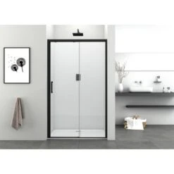 Sanotechnik Schiebetür Elite Mit Soft Close 118 - 120 Cm X 195 Cm Schwarz