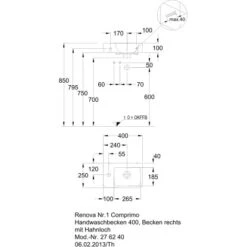 Geberit Handwaschbecken Renova Compact40 Cm Weiß Hl & Ül KeraTect 7 Geberit Handwaschbecken Renova Compact40 Cm Weiß Hl & Ül KeraTect -Badezimmer Zu Hause 8406 print masszeichnung 5