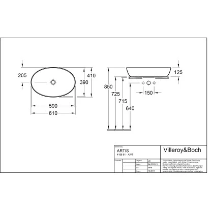 Villeroy & Boch Boch Aufsatzwaschbecken Artis 61 Cm X 41 Cm Weiß Alpin CeramicPlus 5 Villeroy & Boch Boch Aufsatzwaschbecken Artis 61 Cm X 41 Cm Weiß Alpin CeramicPlus – Bild 3