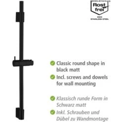 Wenko Duschstange Classic Schwarz 70 Cm 8 Wenko Duschstange Classic Schwarz 70 Cm -Badezimmer Zu Hause 903263 1068 03