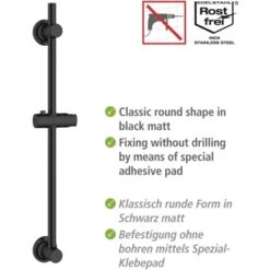 Wenko Duschstange Schwarz Befestigen Ohne Bohren 10 Wenko Duschstange Schwarz Befestigen Ohne Bohren -Badezimmer Zu Hause 903403 1068 03