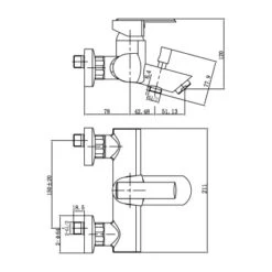 AquaSu Einhebelmischer-Wannenarmatur Fonte Chrom -Badezimmer Zu Hause 909063 3711 2