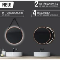 DSK Design Wandspiegel Silver Coiffeur Ø 50 Cm Kupfer Rund -Badezimmer Zu Hause 931345 2963 8