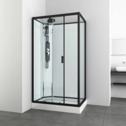 Sanotechnik Komplettdusche Epic Schwarz 225 Cm X 120 Cm X 80 Cm
