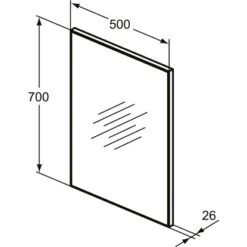 Ideal Standard Wandspiegel Mirror&Light 50 Cm X 70 Cm -Badezimmer Zu Hause 9802703 3049 4