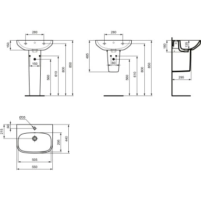 Ideal Standard Wandsäule I.life A Weiß 10 Ideal Standard Wandsäule I.life A Weiß – Bild 8