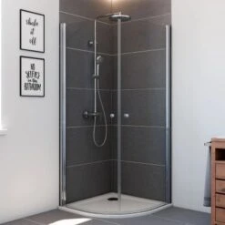Breuer Runddusche Radius 55 Elana 6 Chrom Klarglas 80 X 80 Cm -Badezimmer Zu Hause 998015 2570 0610