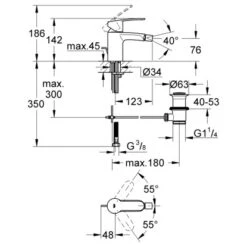 Grohe Eurostyle C Einhand-Bidetbatterie DN 15 -Badezimmer Zu Hause style einhandbidetbatterie