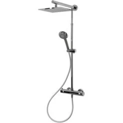 Schulte Duschsystem Rain Classic Plus Mit Thermostat Verchromt Eckig -Badezimmer Zu Hause ulte duschsystem d96416102